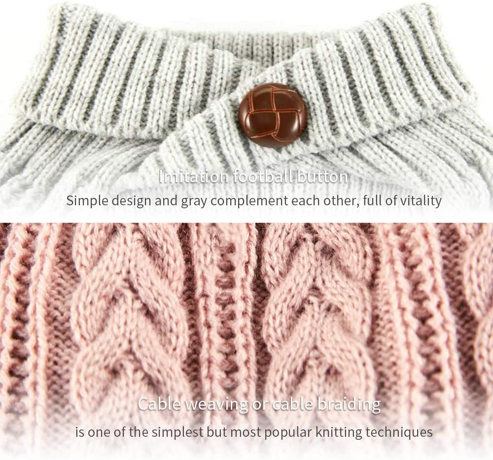 Classic Cable Knit Pet Dog Cat Sweater Warm Dog Sweater Small Dog Sweaters Pet Sweater Dog Winter Clothes (M, Pink) Animals & Pet Supplies > Pet Supplies > Dog Supplies > Dog Apparel yunqi   