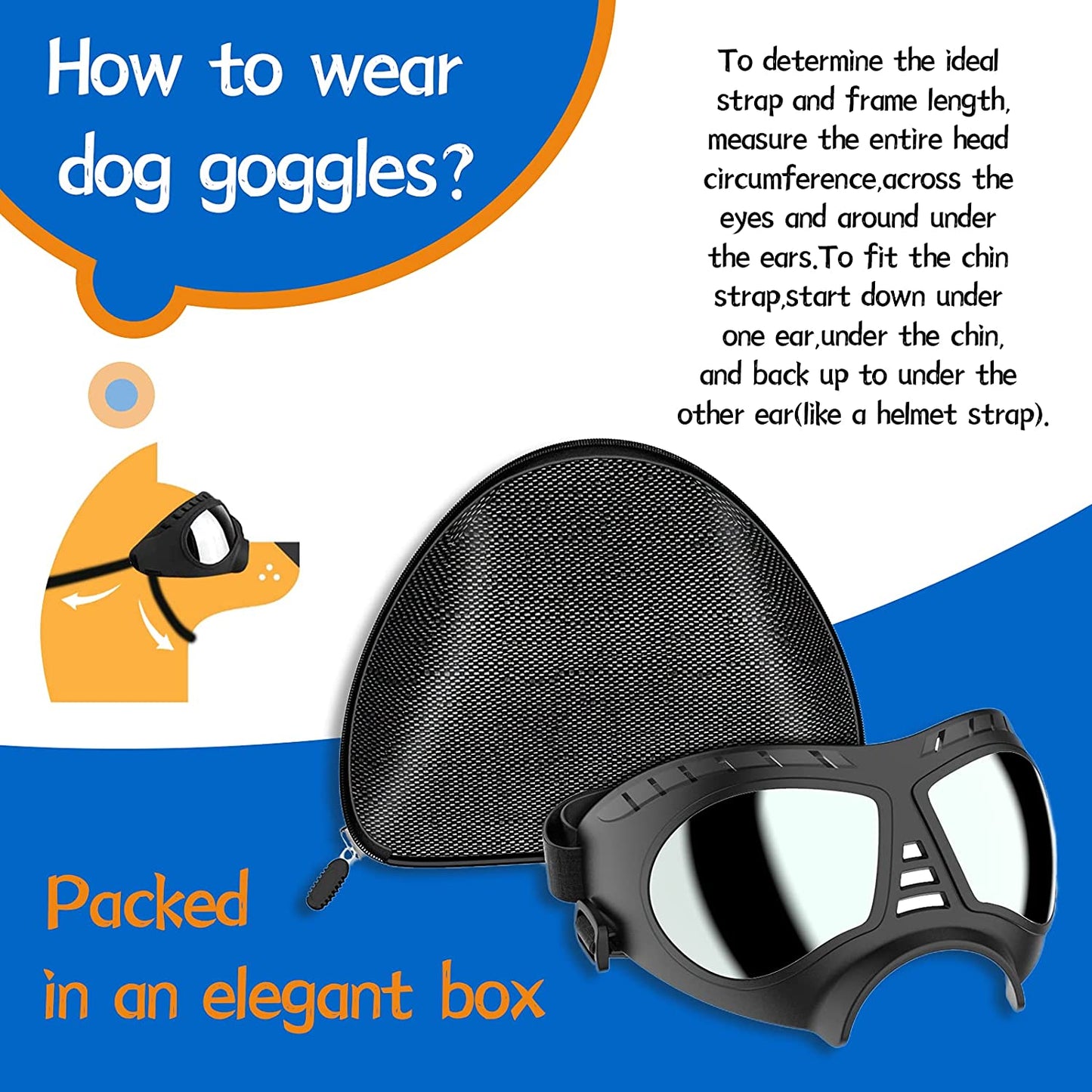 NVTED Dog Goggles Big Area Dog Sunglasses, Large Breed Windproof Snowproof Eye Protection Dog Glasses for Outdoor Driving Cycling (Large) Animals & Pet Supplies > Pet Supplies > Dog Supplies > Dog Apparel NVTED   