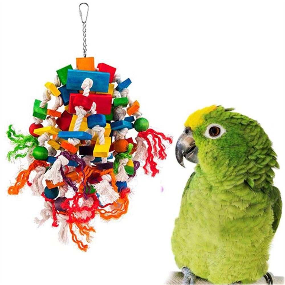 Bird Chewing Toy Wooden Bird Toys Parrot Birds Toys Accessories Big Parrot Cage Bite Toy Animals & Pet Supplies > Pet Supplies > Bird Supplies > Bird Cage Accessories CN A-Parrot Toy  