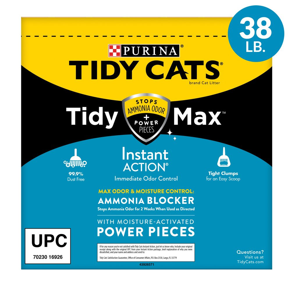 Purina Tidy Cats Clumping Cat Litter, Tidy Max Instant Action Multi Cat Litter, 38 Lb. Box Animals & Pet Supplies > Pet Supplies > Cat Supplies > Cat Litter Nestlé Purina PetCare Company   