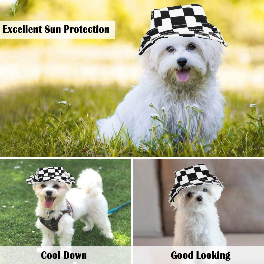 Dog Hat for Small Breed Pets, Dog Bucket Hat with Sunglasses Dog Sun Hat with Ear Holes Summer Puppy Cooling Visor Caps for Cats Small Animals (Diameter:16Cm) Animals & Pet Supplies > Pet Supplies > Dog Supplies > Dog Apparel SKEFOLI   