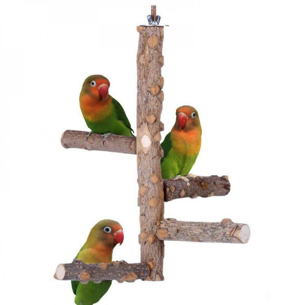 Best，Bird Perch Natural Wooden Branch Stand Toy Bird Cage Can Accommodate 3 or 4 Small and Medium-Sized Parrots L Animals & Pet Supplies > Pet Supplies > Bird Supplies > Bird Cages & Stands Patgoal   