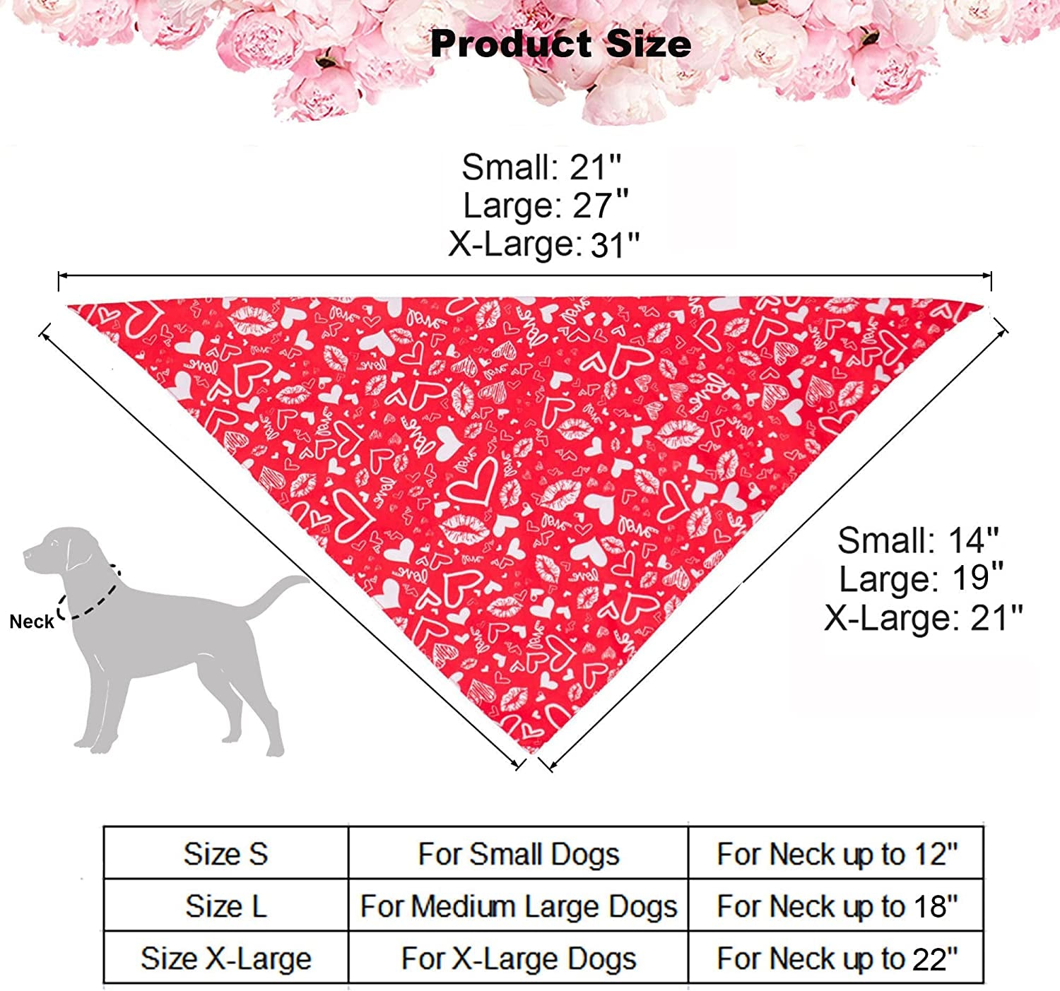 Adoggygo Valentine'S Day Dog Bandana, Multiple Sizes Offered, Reversible Triangle Dog Scarf Pet Bandana for Medium Large Dogs (Large, Valentine'S Day) Animals & Pet Supplies > Pet Supplies > Dog Supplies > Dog Apparel ADOGGYGO   