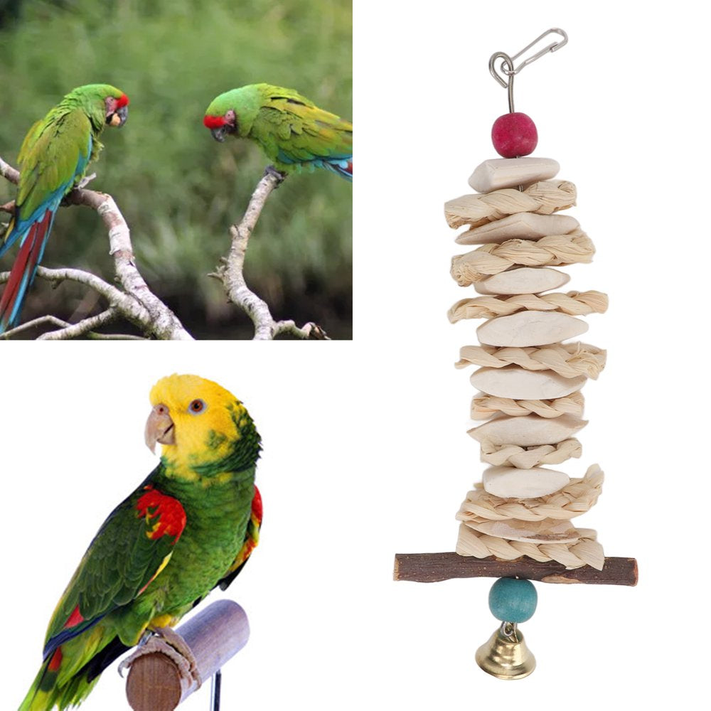 Cuttlefish Bone Toy, Bird Cuttlebone Toy Hand Made Buckle Design with Bell for African Greys for Parrots for Budgie 25Cm/9.8In Animals & Pet Supplies > Pet Supplies > Bird Supplies > Bird Toys Fugacal   