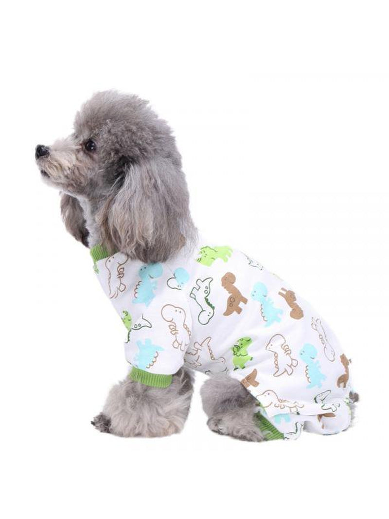 Topumt Dog Cotton Pajamas Sleepwear Small Dog Soft Clothes Pet Jumpsuit Coat Apparel US Animals & Pet Supplies > Pet Supplies > Dog Supplies > Dog Apparel Topumt   