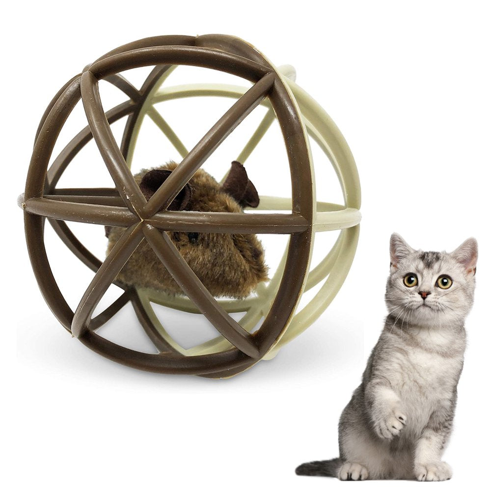 Carkira Cat Toy Ball Cage Plush Mouse Toy Simulation Mouse Sound Rollable Interactive Cat Toy Animals & Pet Supplies > Pet Supplies > Cat Supplies > Cat Toys Carkira   