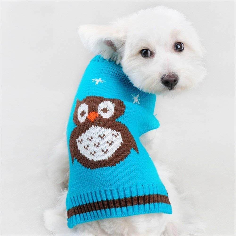 NACOCO Pet Clothes the Owl Sweater the Cat Dog Sweater Christmas Pet Jacket Dog Apparel (Orange, L) Animals & Pet Supplies > Pet Supplies > Dog Supplies > Dog Apparel NACOCO Blue Large (Pack of 1) 