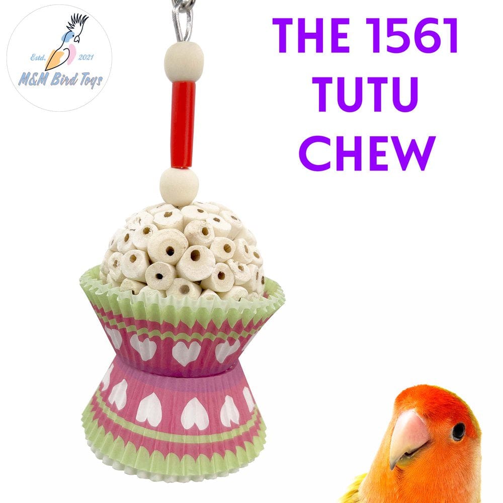 1563 Tutu Chew Three Natural Shredding Sola Mandarin Bird Toys by M&M