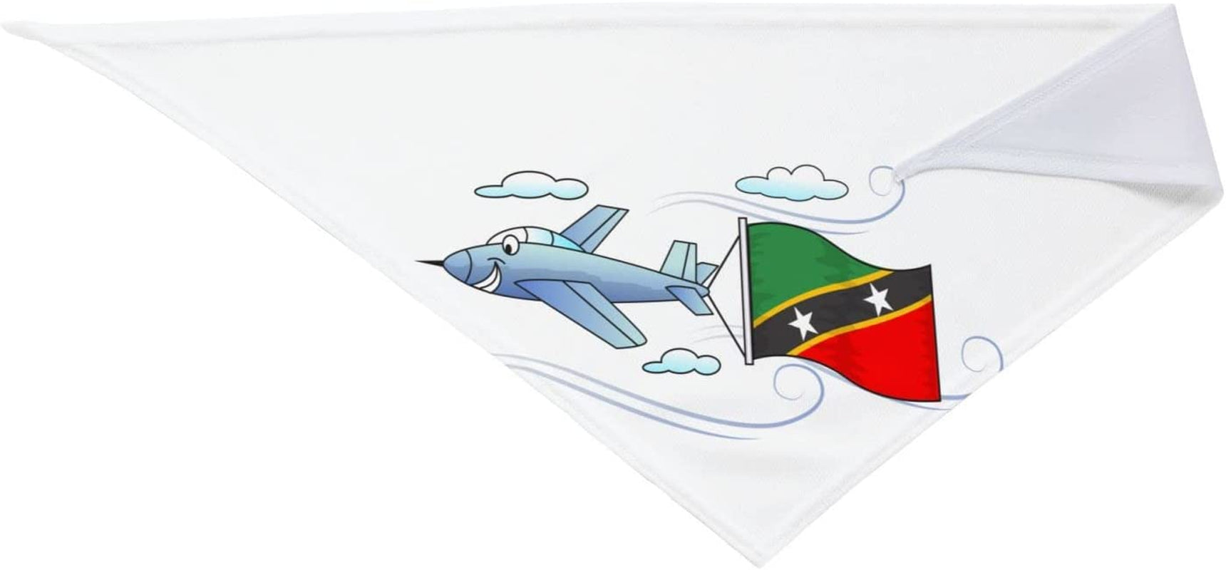 Airplane with Flag St Kitts Pet Dog and Cat Decorative Triangle Scarf,Dog Bandana,Breathable and Stain Resistant. Animals & Pet Supplies > Pet Supplies > Dog Supplies > Dog Apparel ZALTAS   