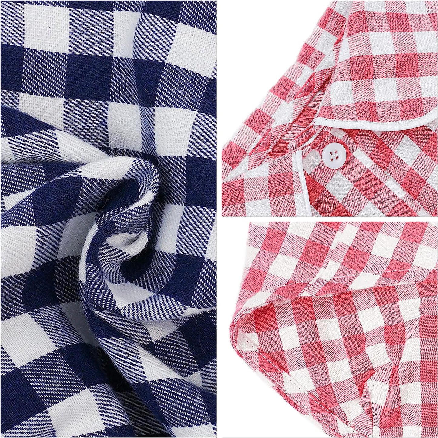 Knuffelen Dog Shirt Cotton Plaid Pajamas Puppy Clothes for Small Dogs Cats Stylish Pet Pjs Sleepwear Soft Breathable Pink S Animals & Pet Supplies > Pet Supplies > Dog Supplies > Dog Apparel Knuffelen   