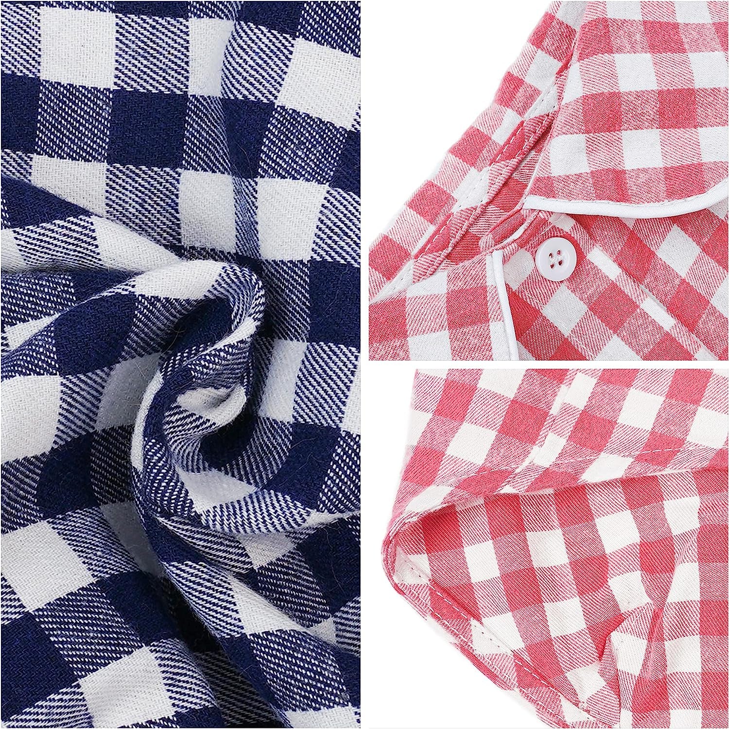 Knuffelen Dog Shirt Cotton Plaid Pajamas Puppy Clothes for Small Dogs Cats Stylish Pet Pjs Sleepwear Soft Breathable Pink S Animals & Pet Supplies > Pet Supplies > Dog Supplies > Dog Apparel Knuffelen   