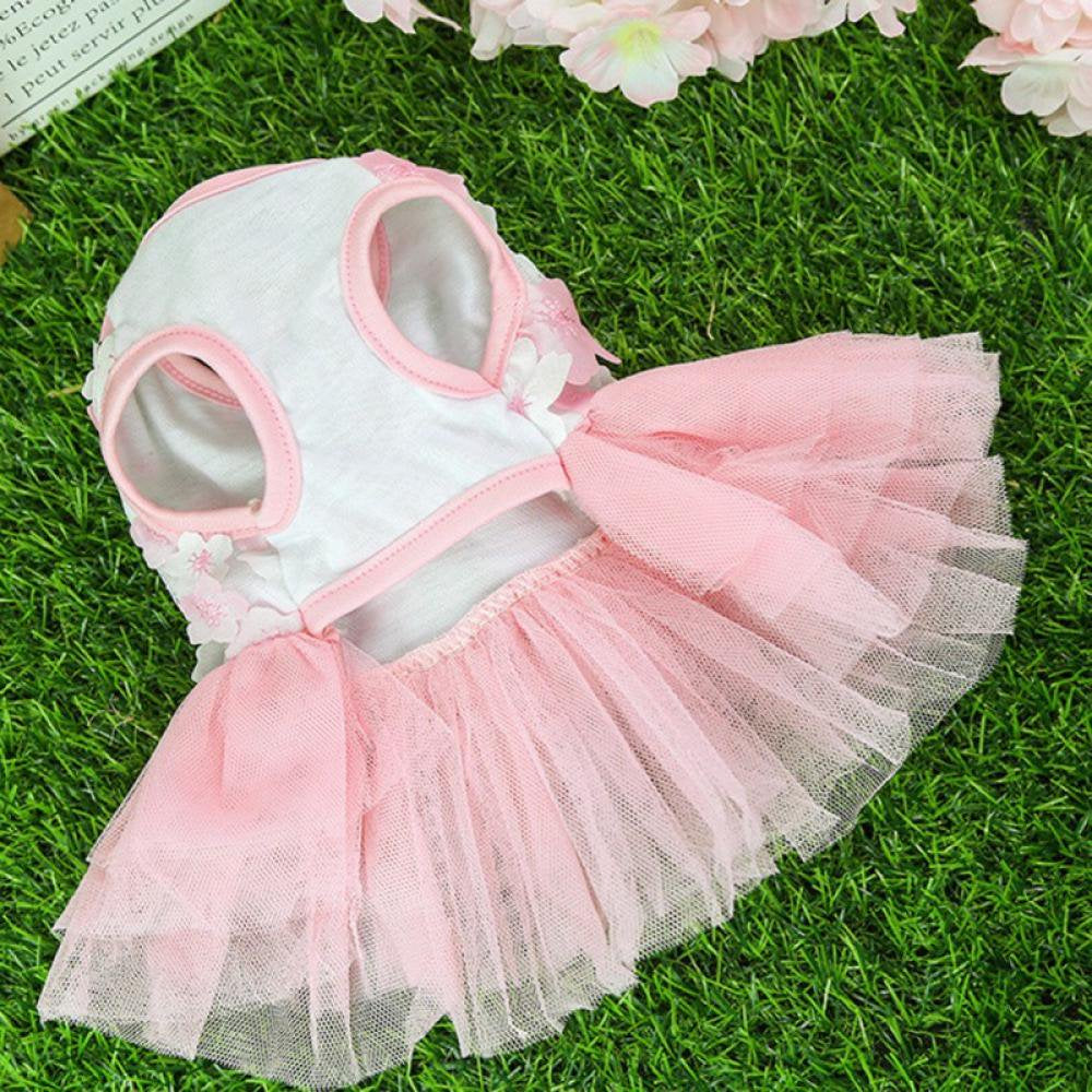 Dog Dress Summer Pet Clothes Pet Floral Gauze Princess Dress for Dogs Sweet Puppy Wedding Dresses Vest Apparel for Dogs and Cats Animals & Pet Supplies > Pet Supplies > Dog Supplies > Dog Apparel Xinhuaya   