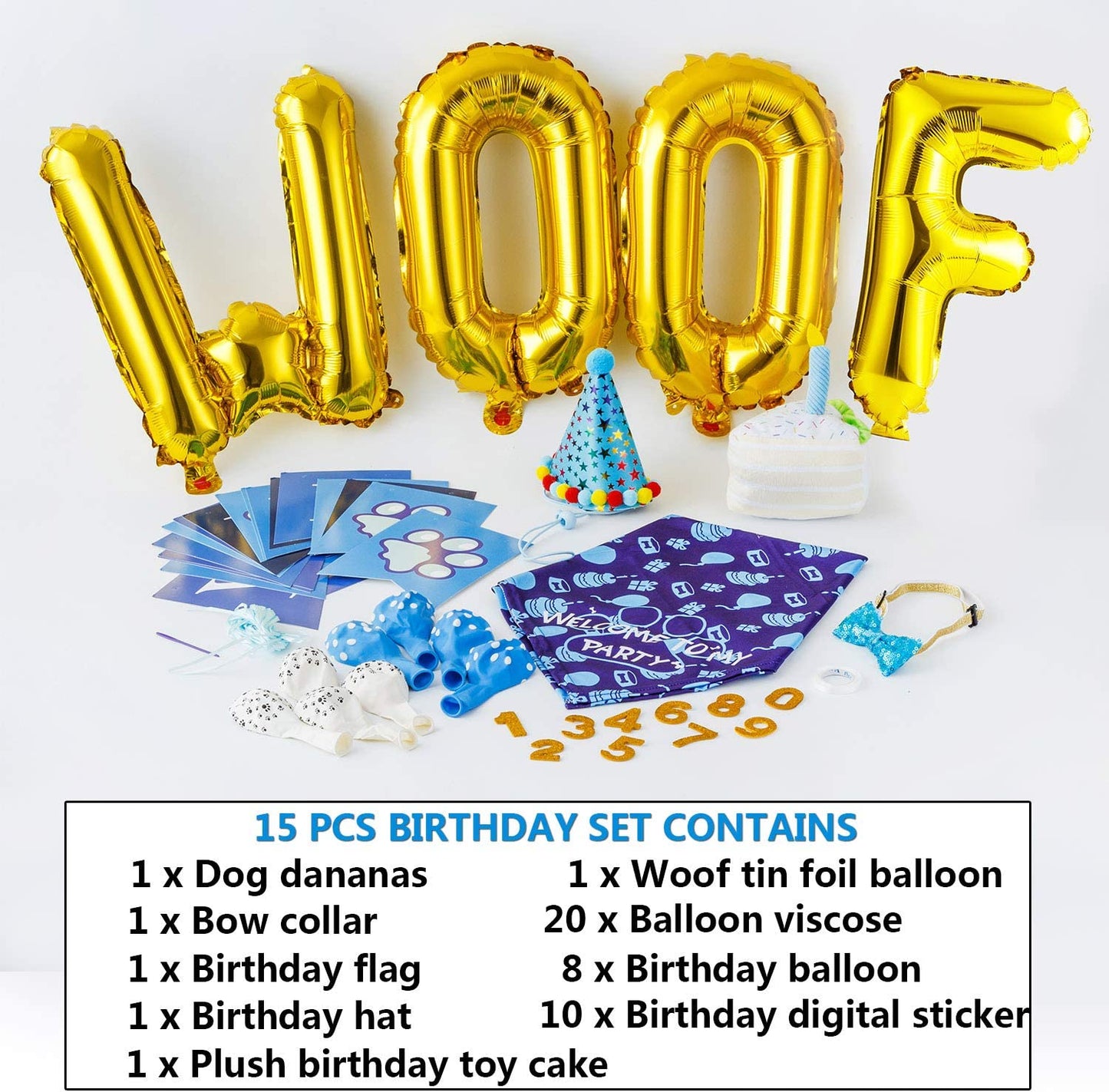 TCBOYING Dog Birthday Party Supplies, Dog Birthday Bandana Toy Cake Boy Hat Scarfs Flag Balloon with Cute Doggie Birthday Party Supplies Decorations(21-Piece Set) Animals & Pet Supplies > Pet Supplies > Dog Supplies > Dog Apparel TCBOYING   