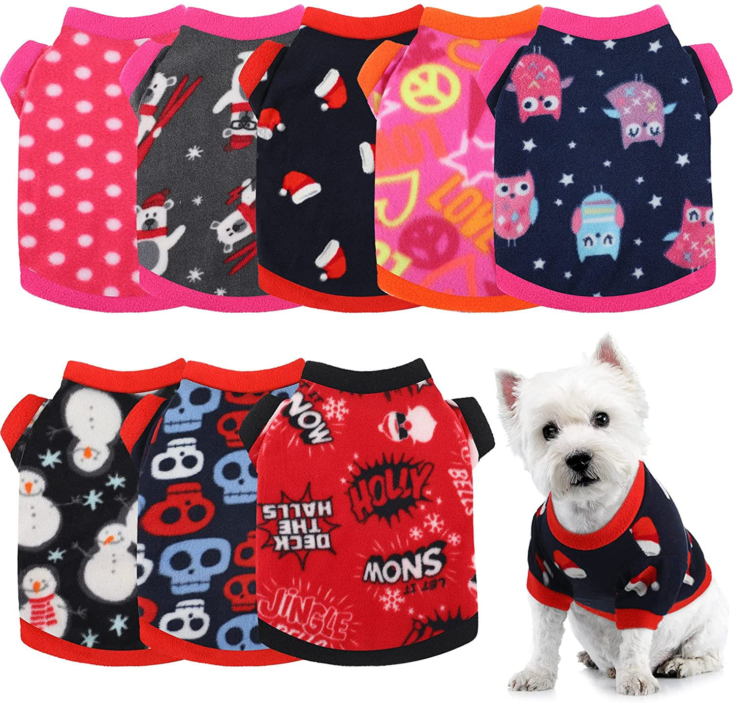 8 Pieces Dog Sweaters Winter Chihuahua Clothes Outfits Dog Warm Shirt Winter Puppy Clothes for Winter Colorful Thickening Dog Pajamas for Pets Pup Dog Cat (Classic Pattern, X-Small) Animals & Pet Supplies > Pet Supplies > Dog Supplies > Dog Apparel Weewooday Lovely Pattern Large 