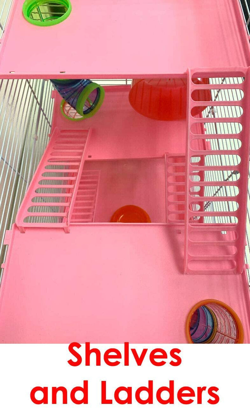 Large 5-Story Twin Tower Crossover Level Play Tube Hamster Habitat Mouse Home Rodent Gerbil House Mice Rat Wire Animal Cage Animals & Pet Supplies > Pet Supplies > Small Animal Supplies > Small Animal Habitats & Cages Mcage   