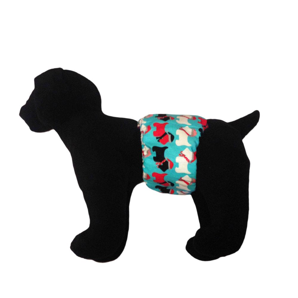 Barkertime Holiday Doggie Washable Dog Belly Band Male Wrap - Made in USA