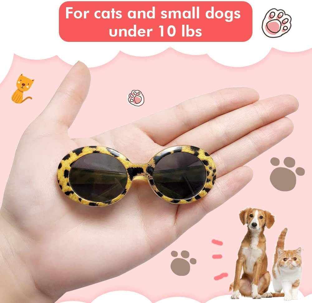 Retro Oval Small Dogs Cats Eye Wear Party Favors Pet Sunglasses Set Cute Funny Cosplay Dolls Costume Photo Props Animals & Pet Supplies > Pet Supplies > Dog Supplies > Dog Apparel HO ME Fashion Jewelry CO., LTD   