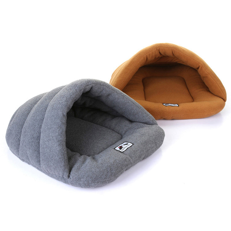 Pet Tent Cave Bed for Small Medium Cats Dogs Pets Sleeping Bag Thick Fleece Warm Slipper Dog Bed for Cat Puppy (Red)