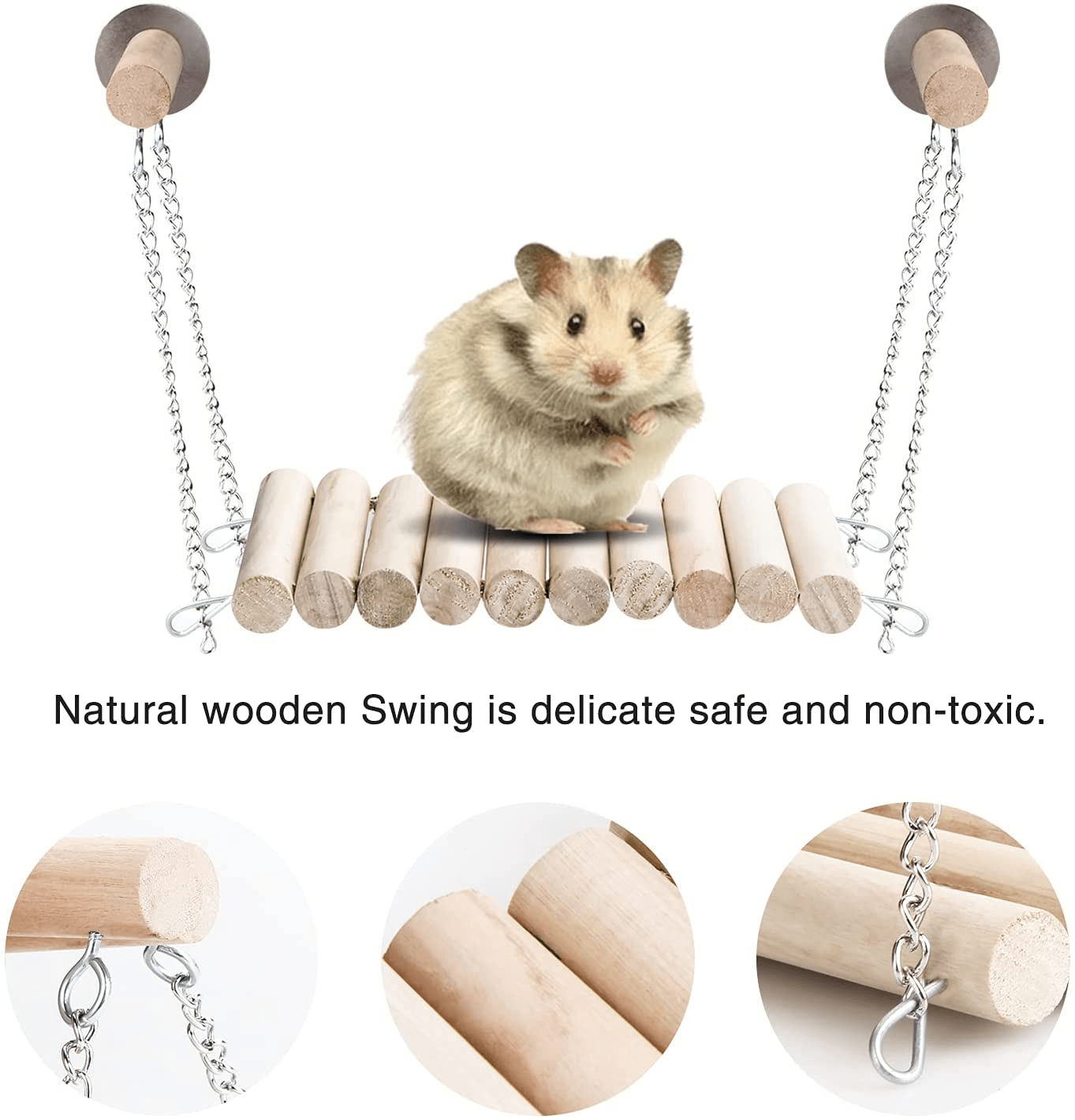 15Pcs Pet Toys Squirrel Gerbil Chinchilla and Dwarf Hamster Bird Hanging Toys, 3 Wooden Pedal Platforms, Straw Nest, Hammock,10 Apple Sticks Chew Toys,Cage Accessories for Small Animal Habitat Animals & Pet Supplies > Pet Supplies > Small Animal Supplies > Small Animal Habitat Accessories lenpestia   