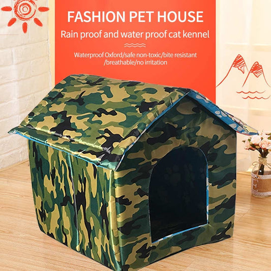 16 Inch Dog House Medium Small Waterproof Ventilate Pet House Plastic Puppy Shed Outdoor & Indoor Animals & Pet Supplies > Pet Supplies > Dog Supplies > Dog Houses Lemonbest Camouflage Green  