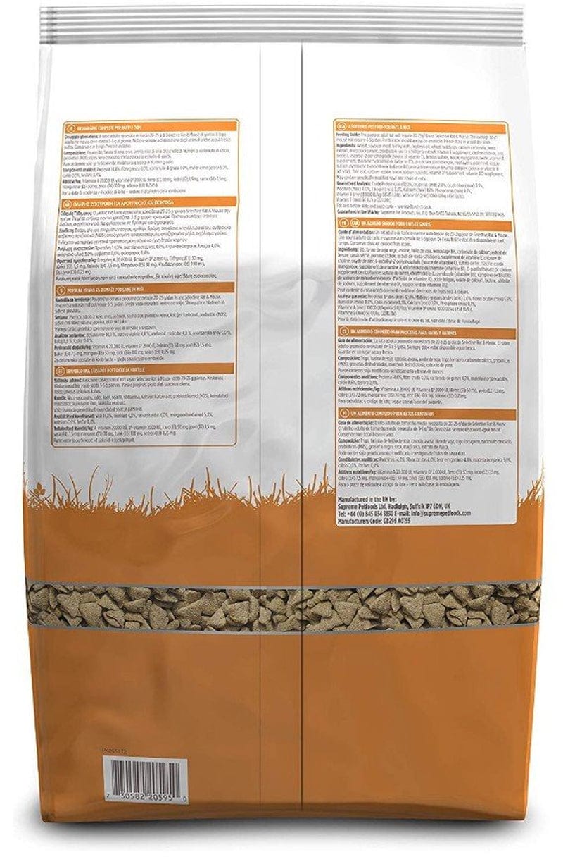 16 Lb (4 X 4 Lb) Supreme Pet Foods Science Selective Complete Rat and Mouse Food Animals & Pet Supplies > Pet Supplies > Small Animal Supplies > Small Animal Food Supreme   