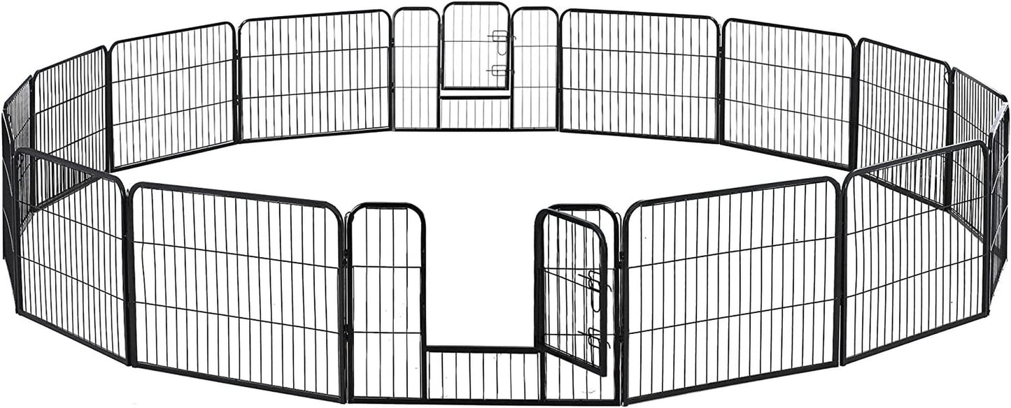 16 Panel Pet Dog Playpen 24" Height Dog Exercise Pen Dog Fence Outdoor/Indoor Portable Puppy Rabbits Heavy Duty Animals & Pet Supplies > Pet Supplies > Dog Supplies > Dog Kennels & Runs Generic   