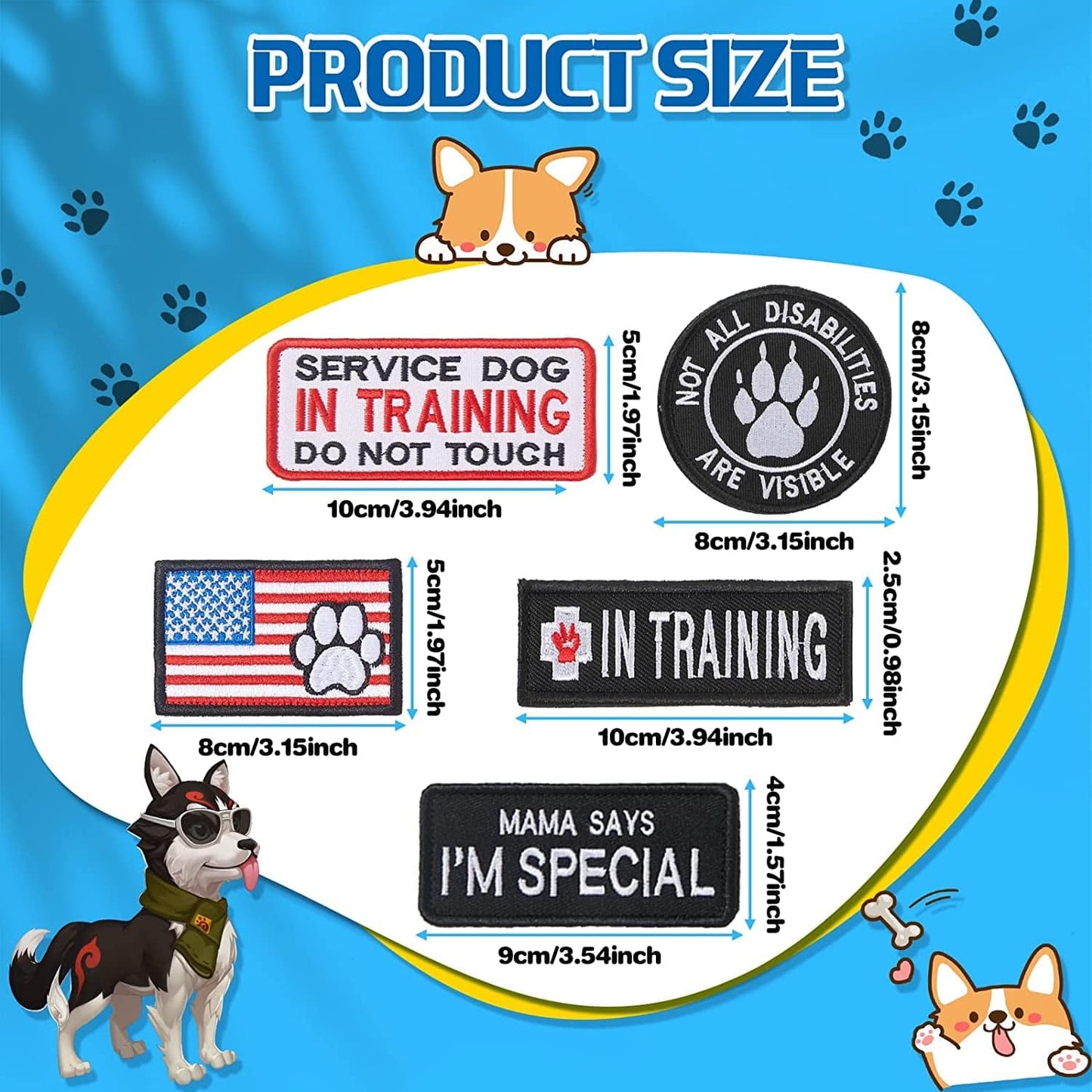 16 Pieces Service Dog Patch Do Not Pet Patch Ask to Pet Patch Removable Service Dog Vest Patches Embroidery Tactical Patches with Hook and Loop American Flag Dog Patches for Dog Harness Vest Collar Animals & Pet Supplies > Pet Supplies > Dog Supplies > Dog Apparel MTLEE   