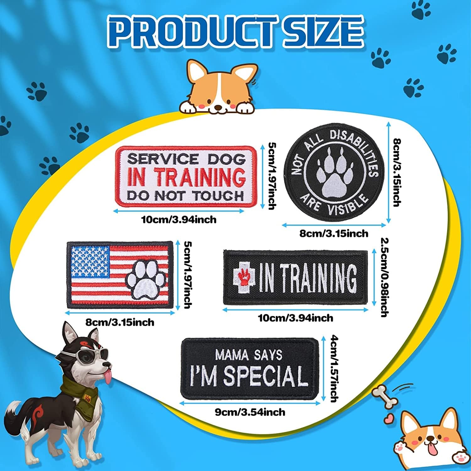16 Pieces Service Dog Patch Do Not Pet Patch Ask to Pet Patch Removabl –  KOL PET