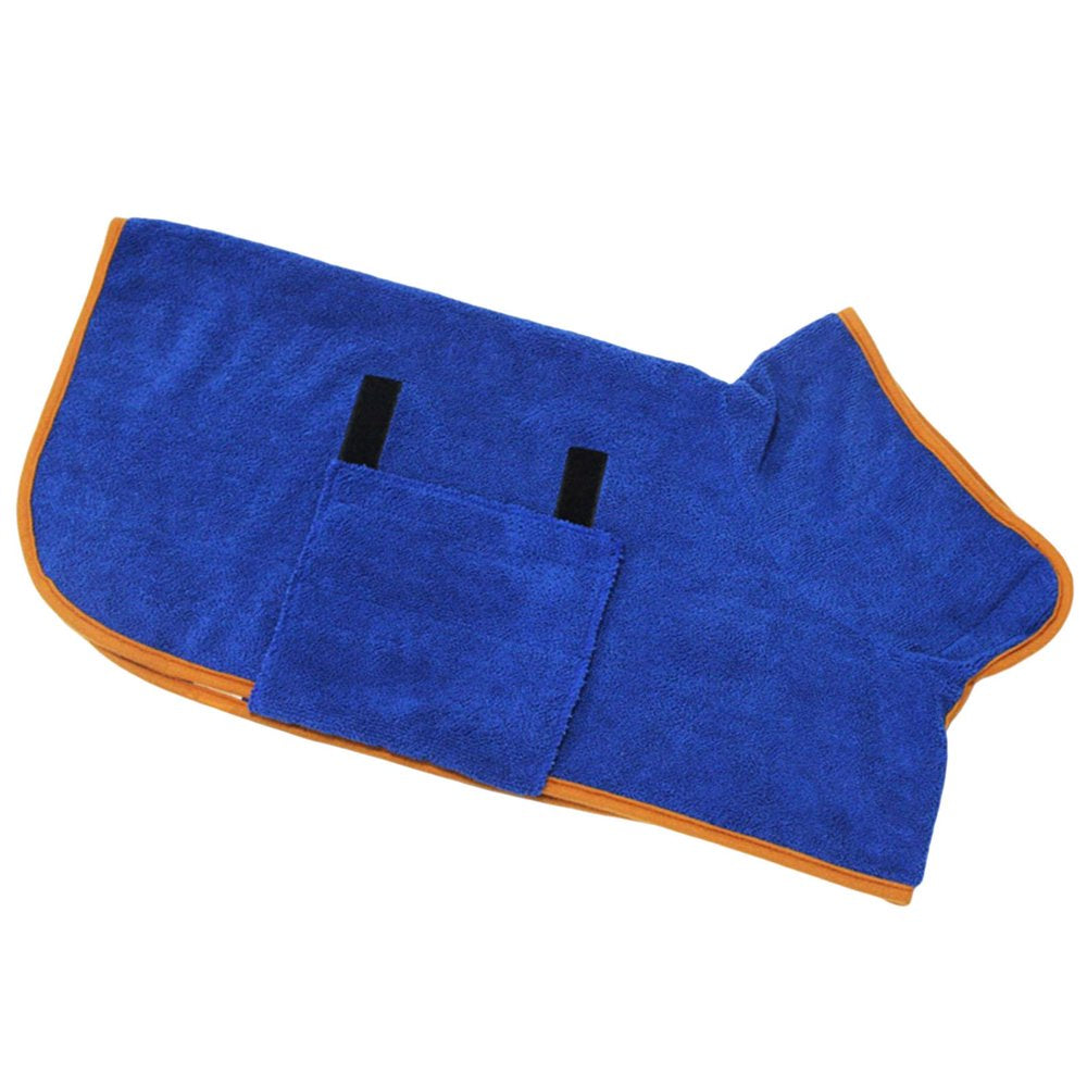 Dog Bathrobe Towel Absorbent Microfiber Adjustable Fast Drying Coat Pet Robe 4.6 Out of 5 Stars 113 , Animals & Pet Supplies > Pet Supplies > Dog Supplies > Dog Kennels & Runs Magideal blue L  