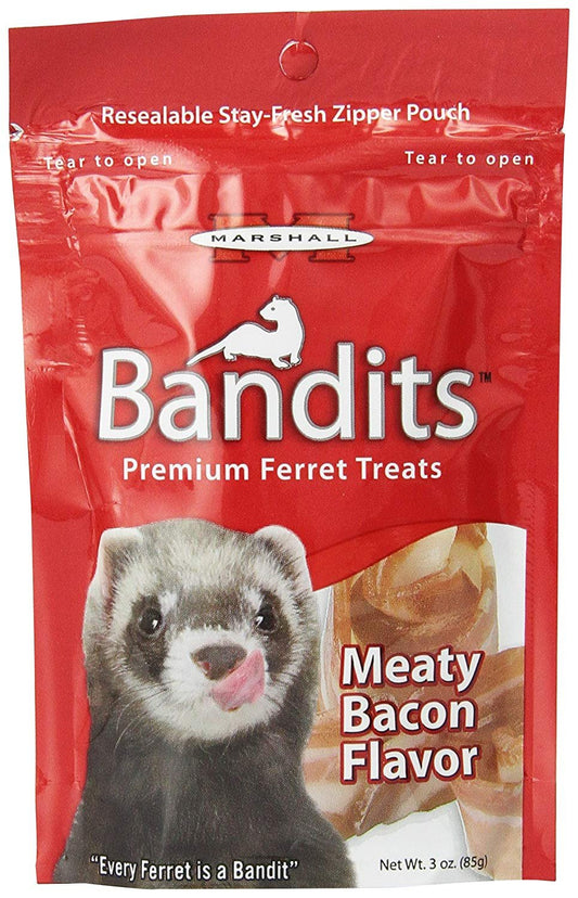 Marshall Pet Bandits Ferret Treat, Meaty Bacon, 3Oz Free Shipping