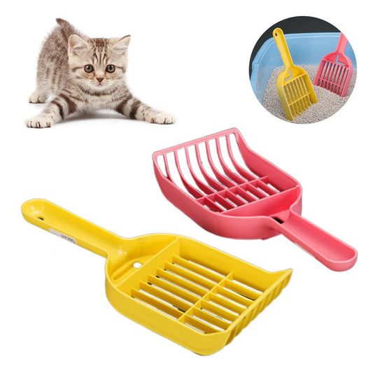 Pet Enjoy 2Pcs Cat Litter Scoop,Colorful Durable Large Kitty Litter Shovel,Hangable Thicken Mesh Shovel Easy for Cat Poop Sifting