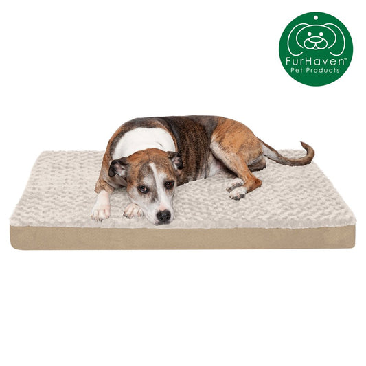 Furhaven Pet Products | Deluxe Orthopedic Ultra Plush Mattress Pet Bed for Dogs & Cats, Cream, Large Animals & Pet Supplies > Pet Supplies > Cat Supplies > Cat Beds FurHaven Pet L Cream 