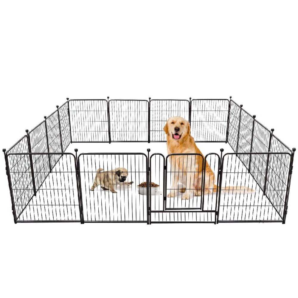 TOOCA Puppy Playpen, 16 Panels 24"H, Indoor & Outdoor, Portable, Metal Animals & Pet Supplies > Pet Supplies > Dog Supplies > Dog Kennels & Runs TOOCA   