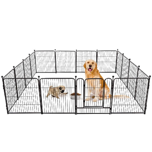 TOOCA Puppy Playpen, 16 Panels 24"H, Indoor & Outdoor, Portable, Metal Animals & Pet Supplies > Pet Supplies > Dog Supplies > Dog Kennels & Runs TOOCA   