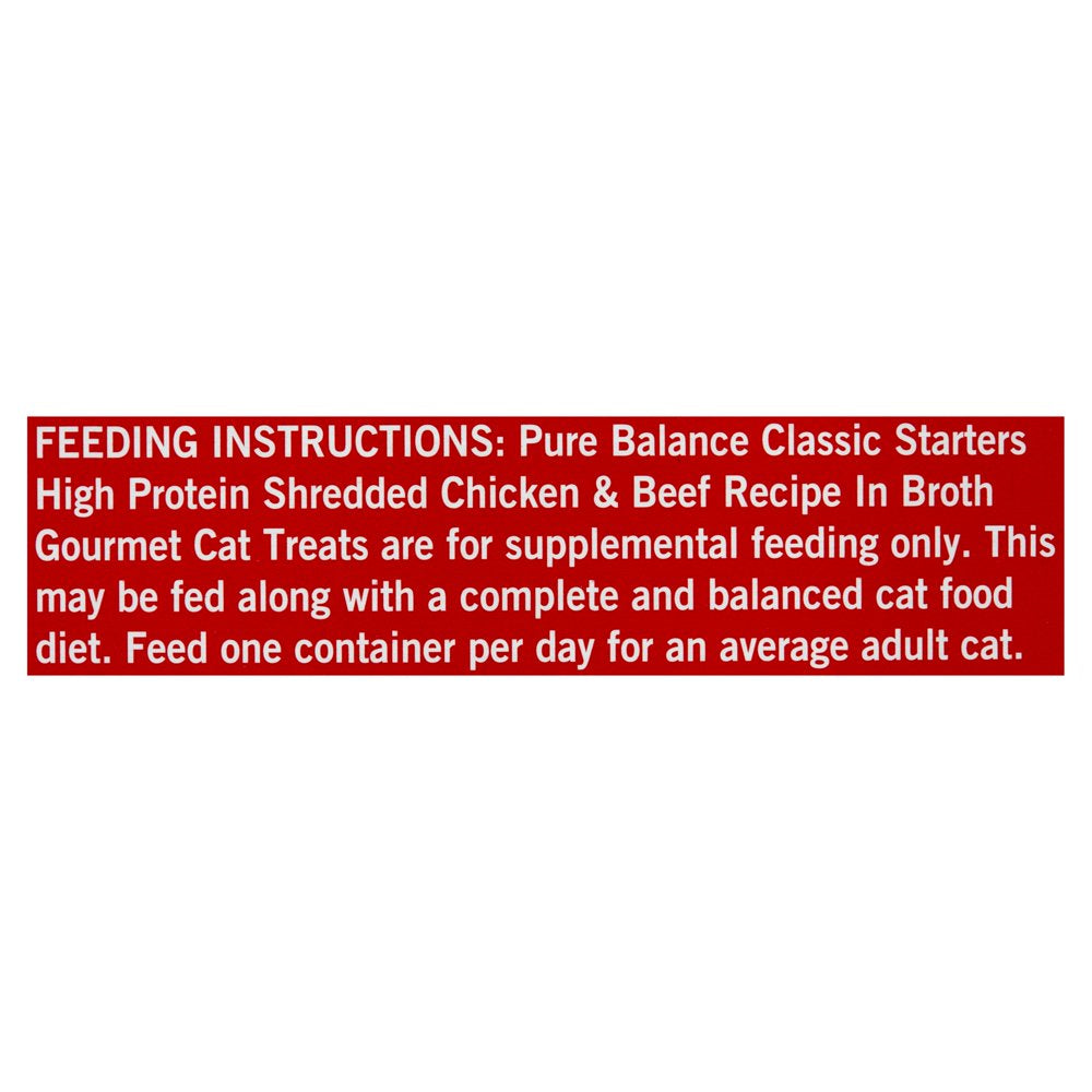 Pure Balance Classic Starters Gourmet Cat Treats, Shredded Chicken & Beef in Broth, 1.4 Oz, 5 Pack Animals & Pet Supplies > Pet Supplies > Cat Supplies > Cat Treats Wal-Mart Stores, Inc.   