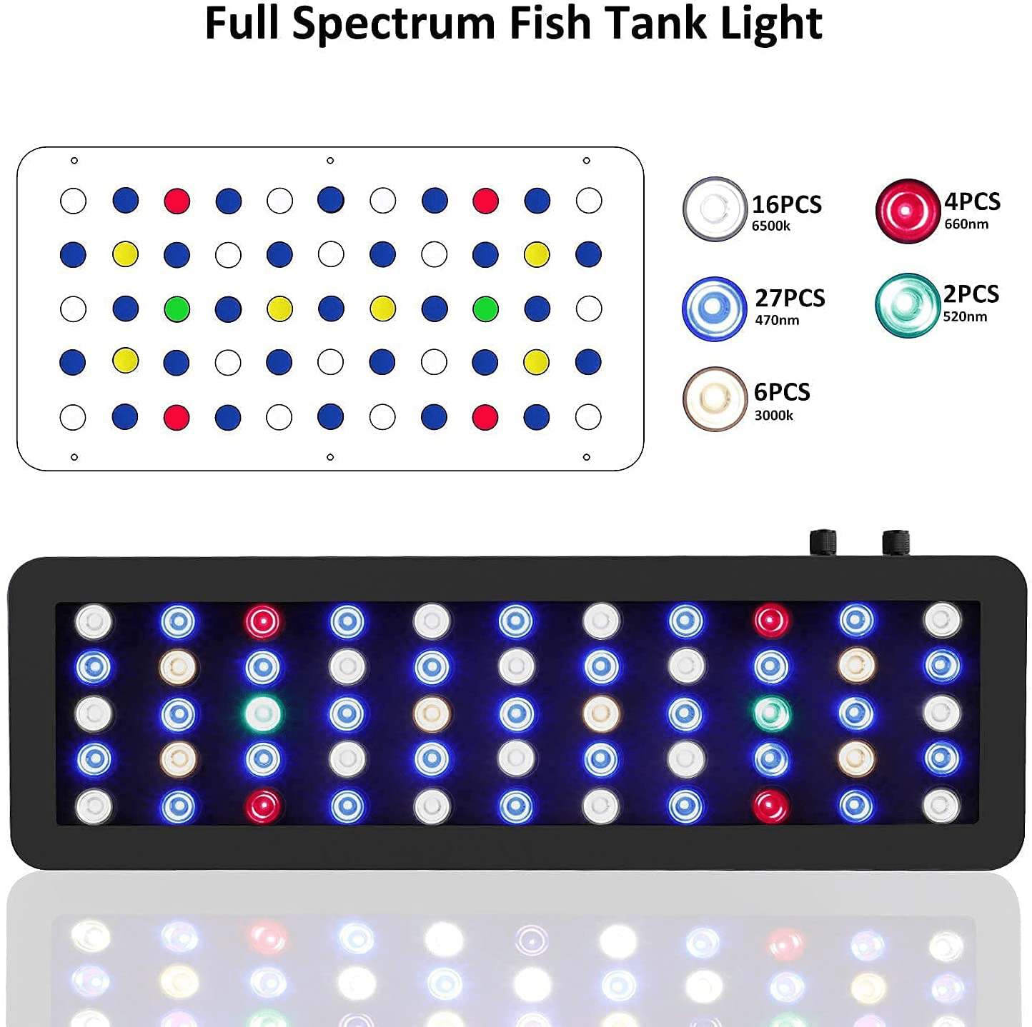 165W Aquarium Lights, WILLS Dimmable Full Spectrum Planted Aquarium Led Lights for Freshwater and Saltwater Coral Reef Fish Tank