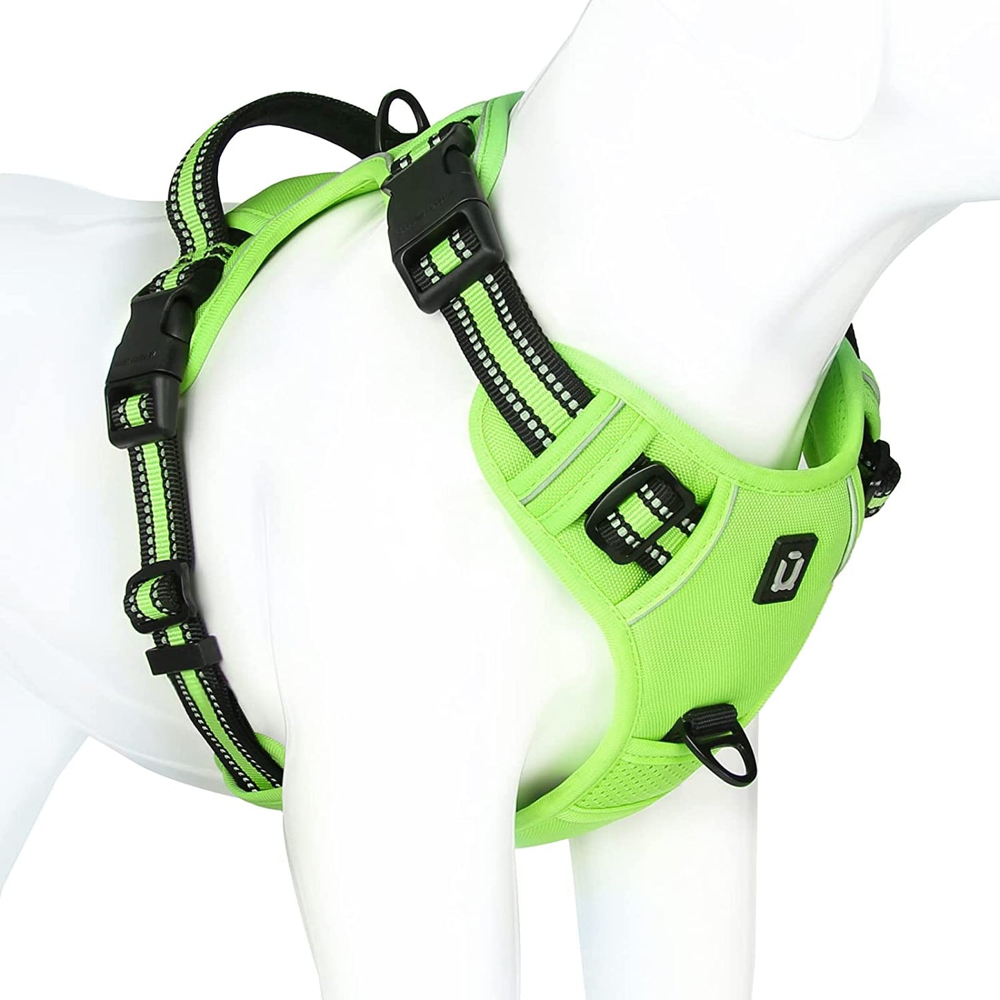 No Pull Dog Harness, [Release on Neck] Reflective Adjustable No Choke Pet Vest with Front & Back 2 Leash Attachments, Soft Control Training Handle for Small Medium Large Dogs Animals & Pet Supplies > Pet Supplies > Dog Supplies > Dog Apparel Waldseemüller Candy Green S 