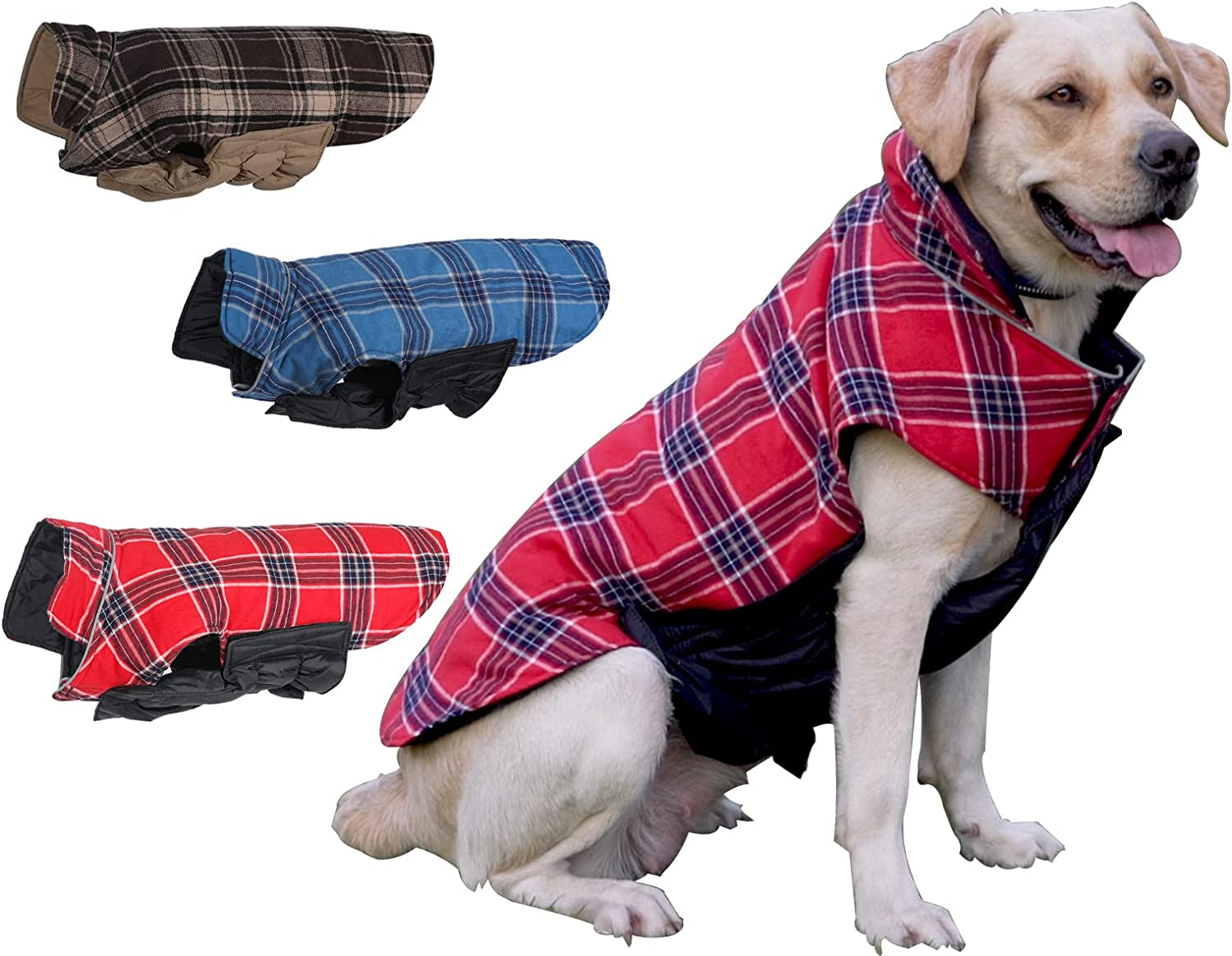 Caslfuca Dog Winter Coat, Winter Dog Extra Warm Coats Dog Fleece Jackets Dog Clothes, Windproof Waterproof Dog Cold Weather Coats for Small Medium Large Dogs and Puppy Apparel Animals & Pet Supplies > Pet Supplies > Dog Supplies > Dog Apparel Caslfuca Red X-Large 