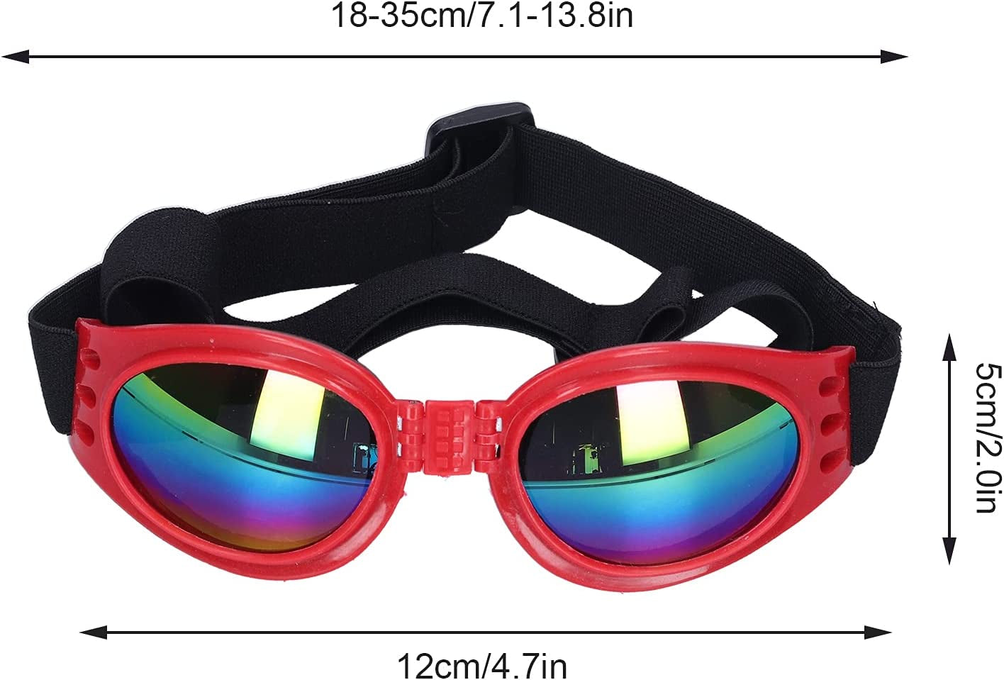 Pet Goggles Dog Sunglasses Waterproof Windproof Foldable Puppy Goggles UV Protection Sun Glasses for Medium and Large Dogs[Red] Sunglasses Animals & Pet Supplies > Pet Supplies > Dog Supplies > Dog Apparel Pssopp   