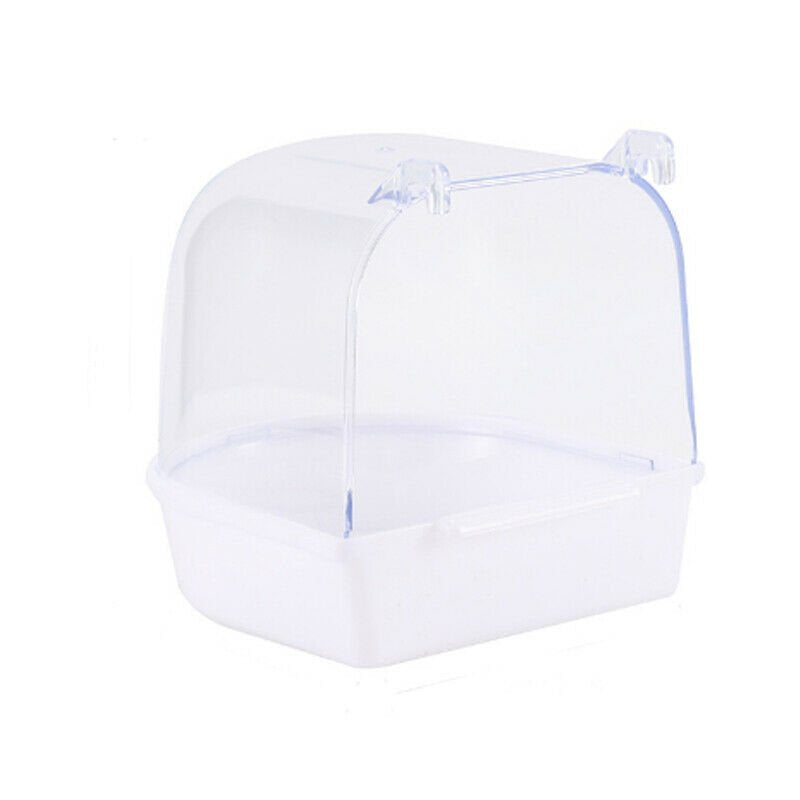 CABINAHOME Clear Bird Bath for Cage Bird Cage Accessories Hanging Bird Tub for Small Bird Cockatiel, Conure, Parakeet, White Animals & Pet Supplies > Pet Supplies > Bird Supplies > Bird Cage Accessories CABINAHOME   