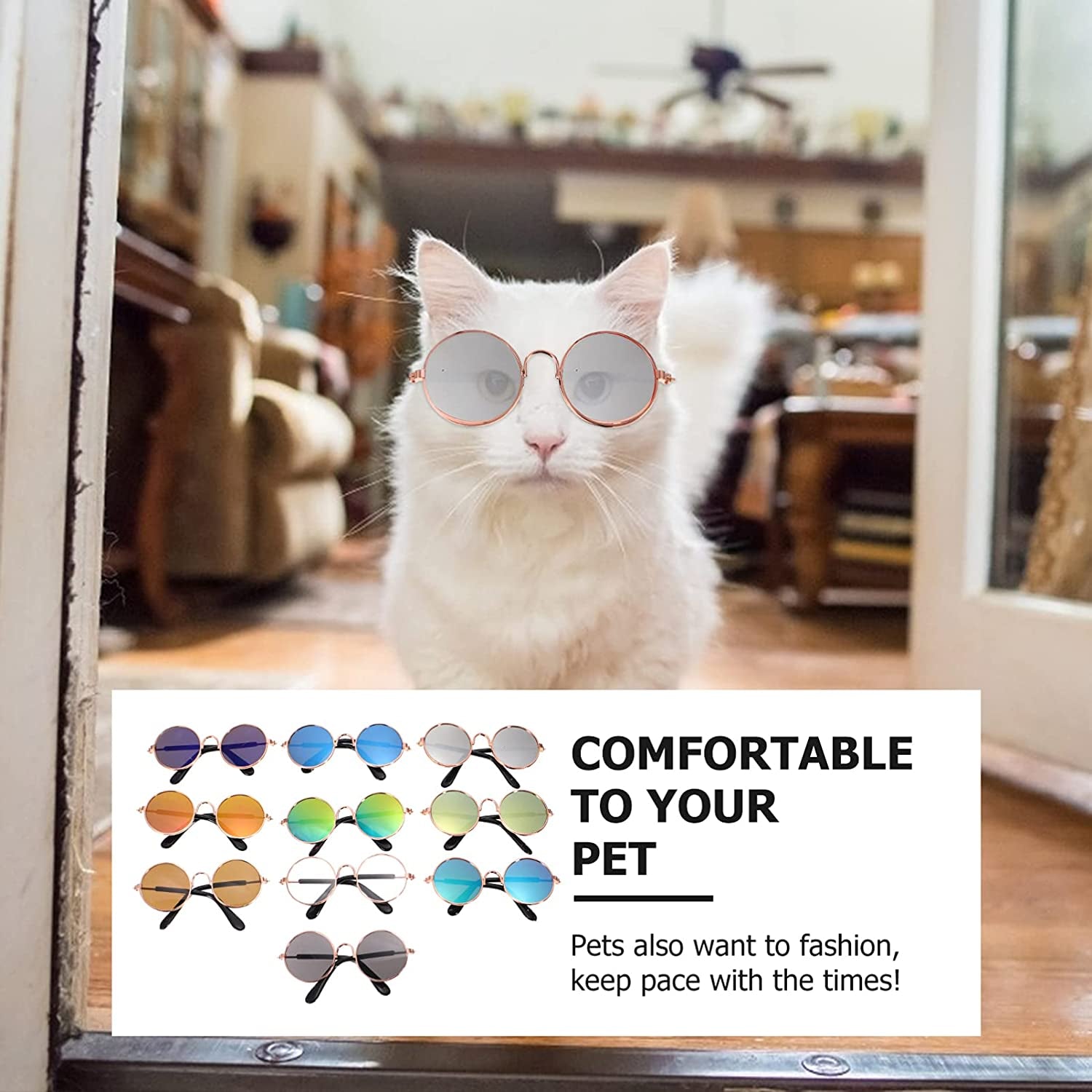 Small Pet Glasses Dog Sunglasses: 10Pcs Funny Puppy Cat Costume Birthday Party Gifts Animals & Pet Supplies > Pet Supplies > Dog Supplies > Dog Apparel Balacoo   