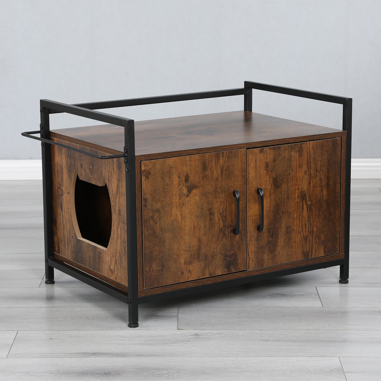 Anysun 30 Inches Cat Litter Box Enclosure Modern Cat Furniture - Rustic Brown