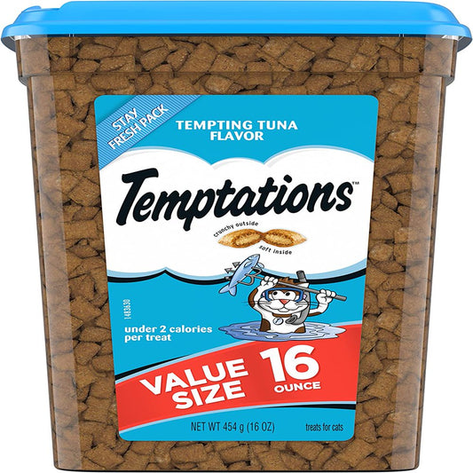 TEMPTATIONS Classic Crunchy and Soft Cat Treats Tempting Tuna Flavor, 16 Oz. Animals & Pet Supplies > Pet Supplies > Cat Supplies > Cat Treats Mars Petcare   