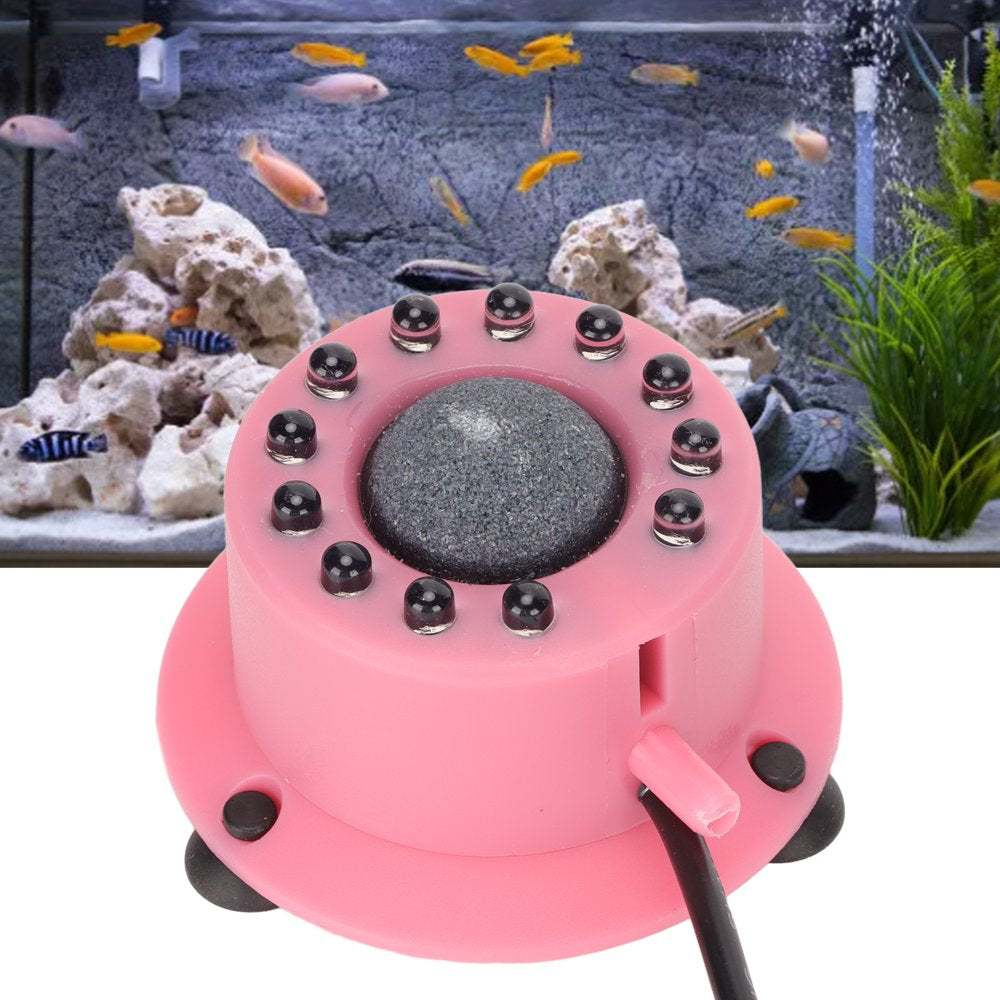Aquarium?Air?Bubble LED Light, round Fish Tank Bubbler Durable with Air?Stone for Fish Tank? US Plug 110~240V