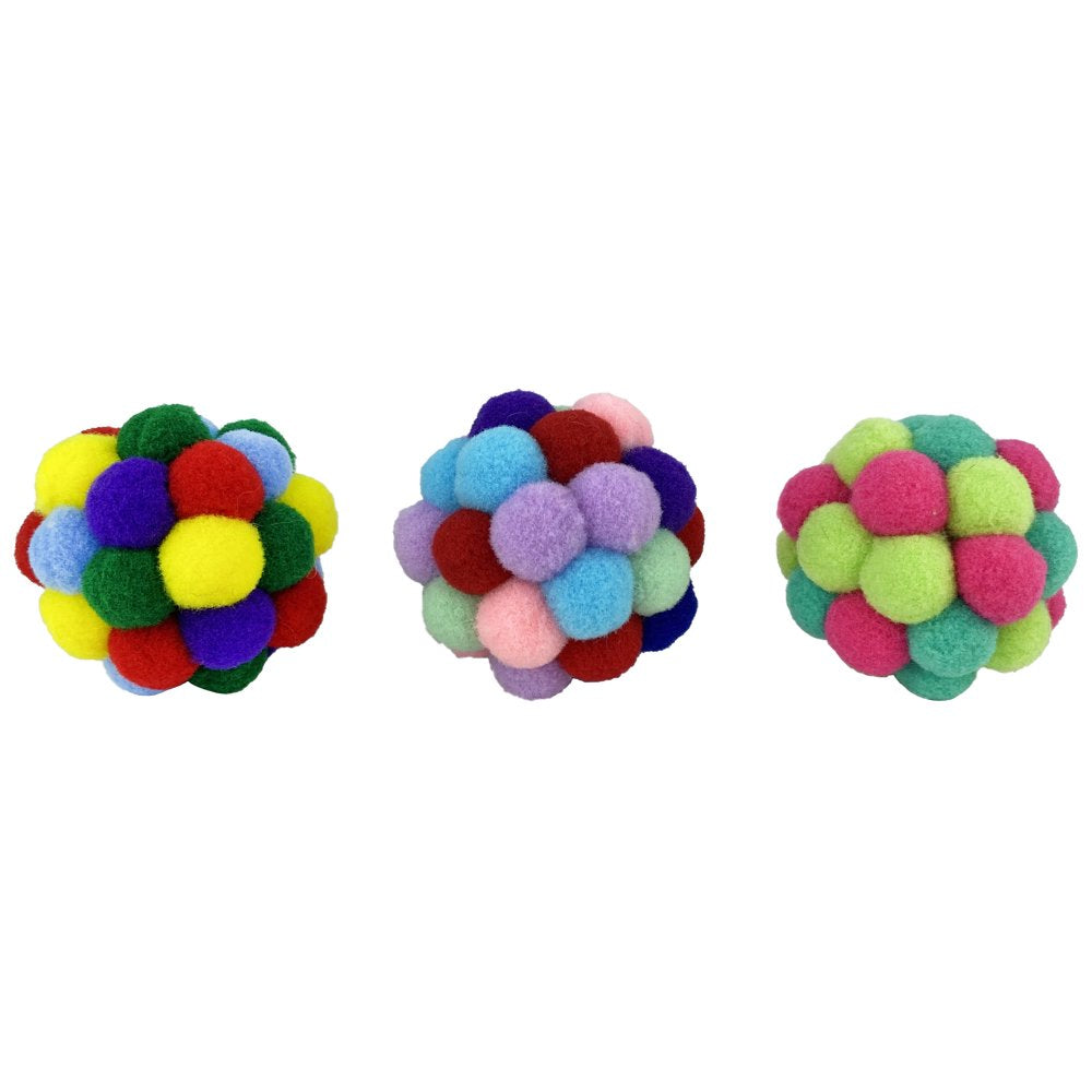 Vibrant Life Pom Pom Cat Toy, Assorted Colors Animals & Pet Supplies > Pet Supplies > Cat Supplies > Cat Toys Multipet   