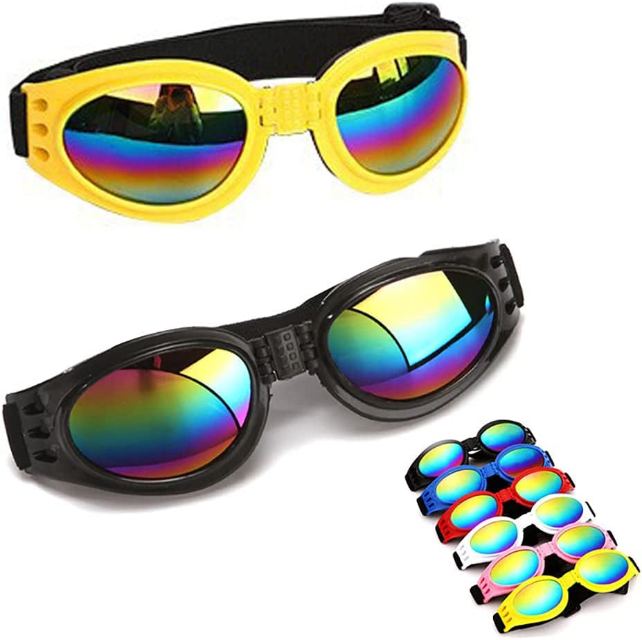 2Pcs Random Color Small Cat Kitten Glasses Pet Glasses Dog Sunglasses Pet Supplies Kittens Pet Sunglasses 3 Cm/1.1 Inch Cosplay Costume Photos Props Animals & Pet Supplies > Pet Supplies > Dog Supplies > Dog Apparel IVYRISE Dog sunglasses Black + Yellow  