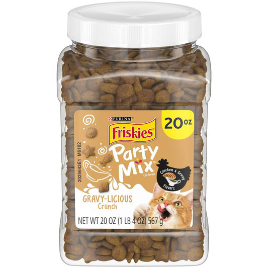 Purina Friskies Party Mix Adult Cat Treats Extra Large Pouches, Gravylicious Flavor, 20 Oz. Animals & Pet Supplies > Pet Supplies > Cat Supplies > Cat Treats Nestle Purina Pet   