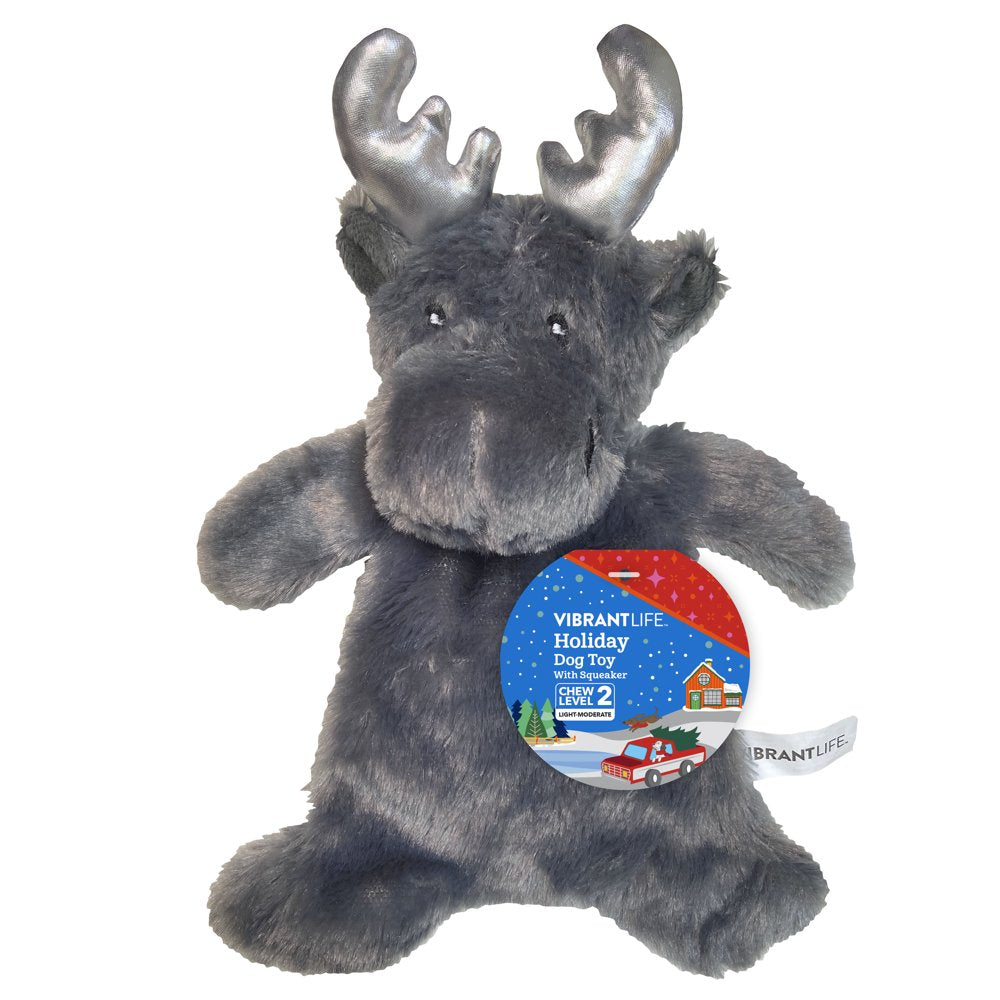 Vibrant Life Holiday Moose Dog Toy with Squeaker for Light to Moderate Chewing Animals & Pet Supplies > Pet Supplies > Dog Supplies > Dog Toys Vibrant Life   