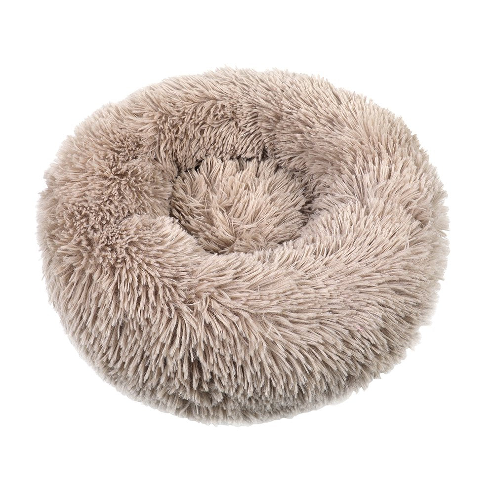 Round Plush Pet Bed for Dogs & Cats,Fluffy Soft Warm Calming Bed Sleeping Kennel Nest Animals & Pet Supplies > Pet Supplies > Cat Supplies > Cat Beds source max 27" Taupe 