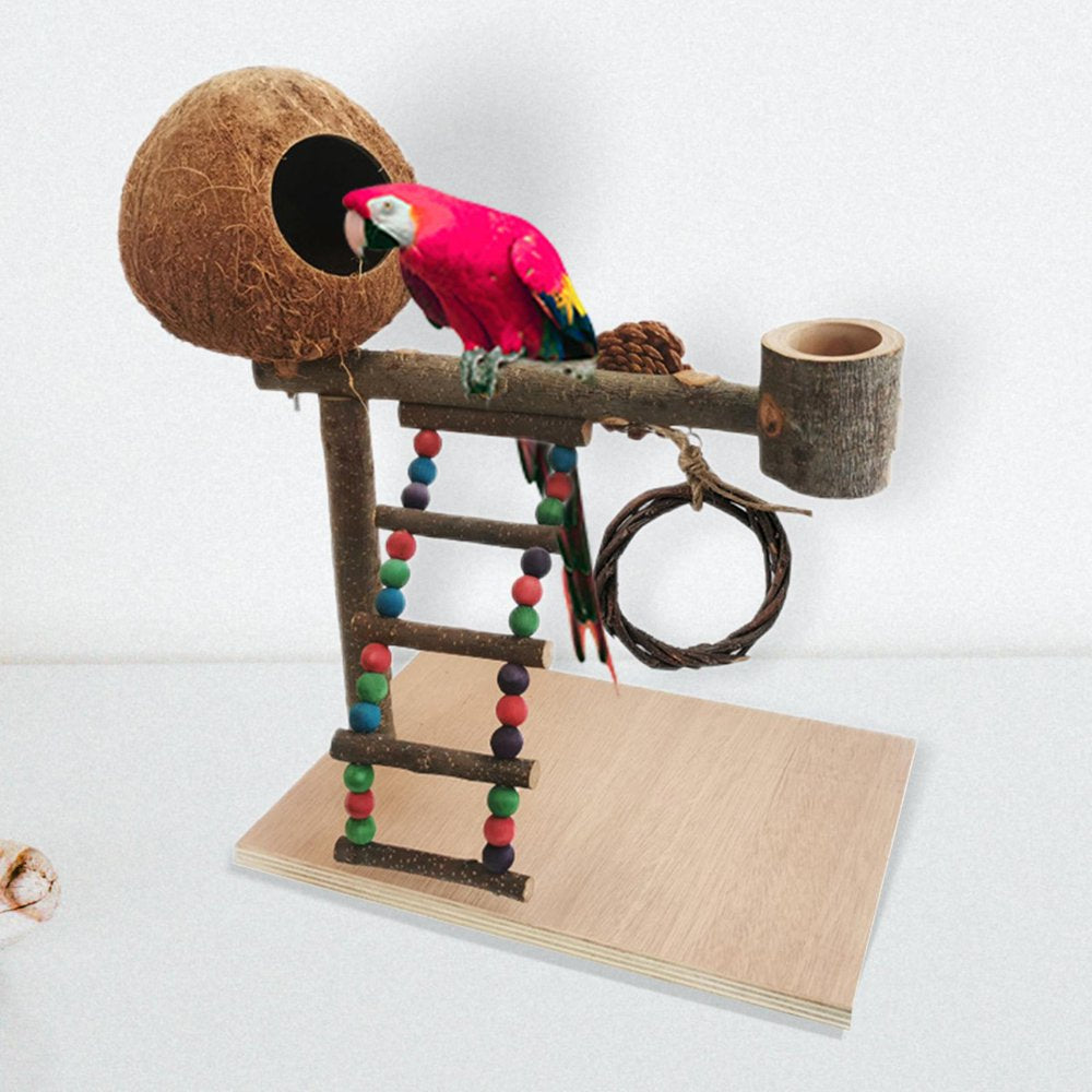 Pet Bird Playstand Toy Parrot Playground Ladder Climbing Wood Perch for Parakeet 35X20X35Cm Animals & Pet Supplies > Pet Supplies > Bird Supplies > Bird Gyms & Playstands Colcolo   